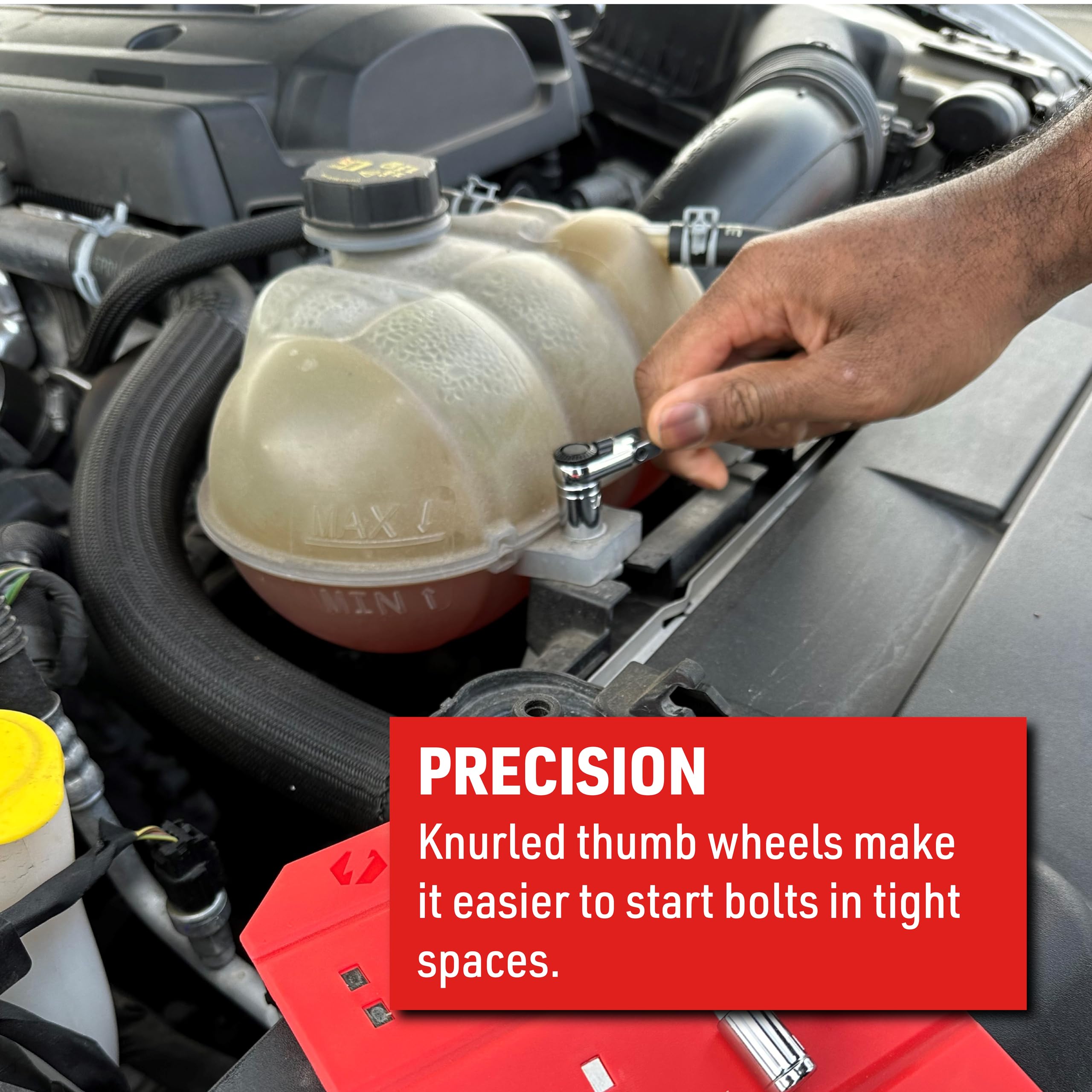 EZRED Micro Combo Ratchet knurled thumb wheel delivers precise control.