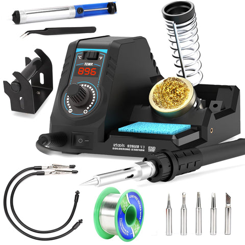 EZTOOLS 926LED V3 main unit with front view and temperature control knob for precise soldering.
