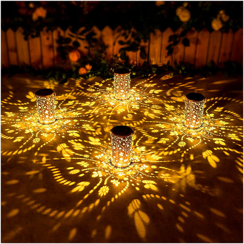 EZTZEN Bee Solar Lanterns tabletop or yard display for ambient lighting.