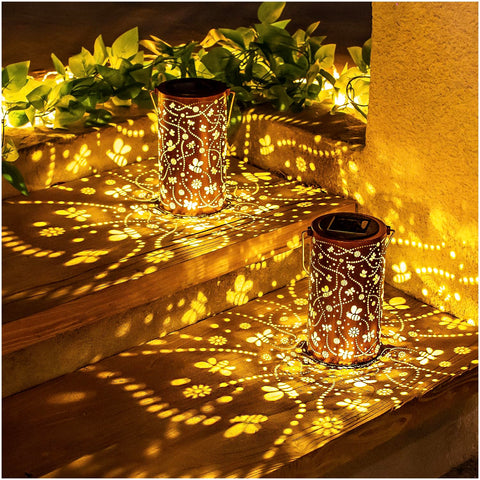 EZTZEN Bee Solar Lanterns dusk glow for outdoor pathways and patios.