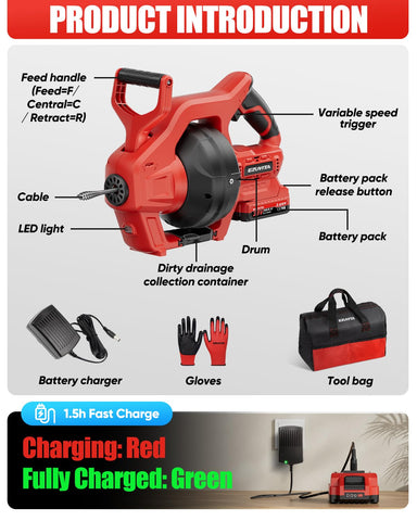 EZUVITA 20V battery powers cordless convenience for mobile use.
