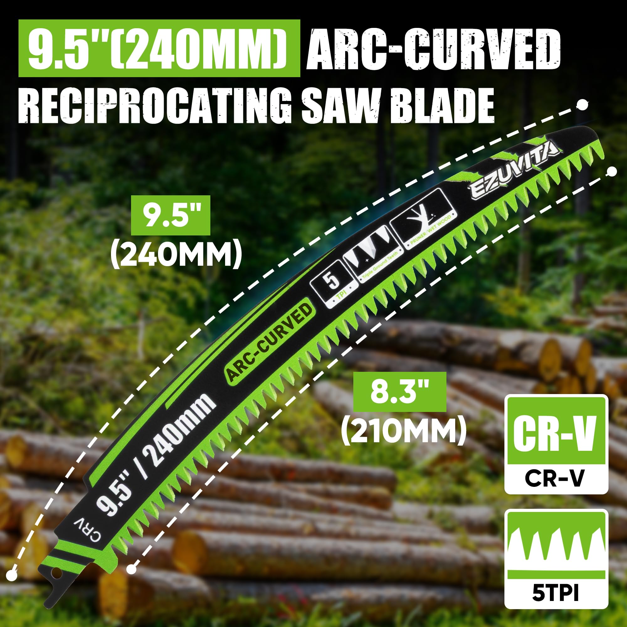 EZUVITA arc curved blade handling wet wood pruning with smooth cuts