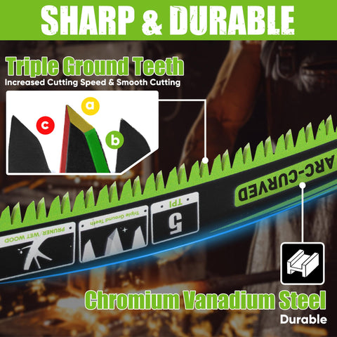 EZUVITA CR-V steel blade durable construction for wood cutting