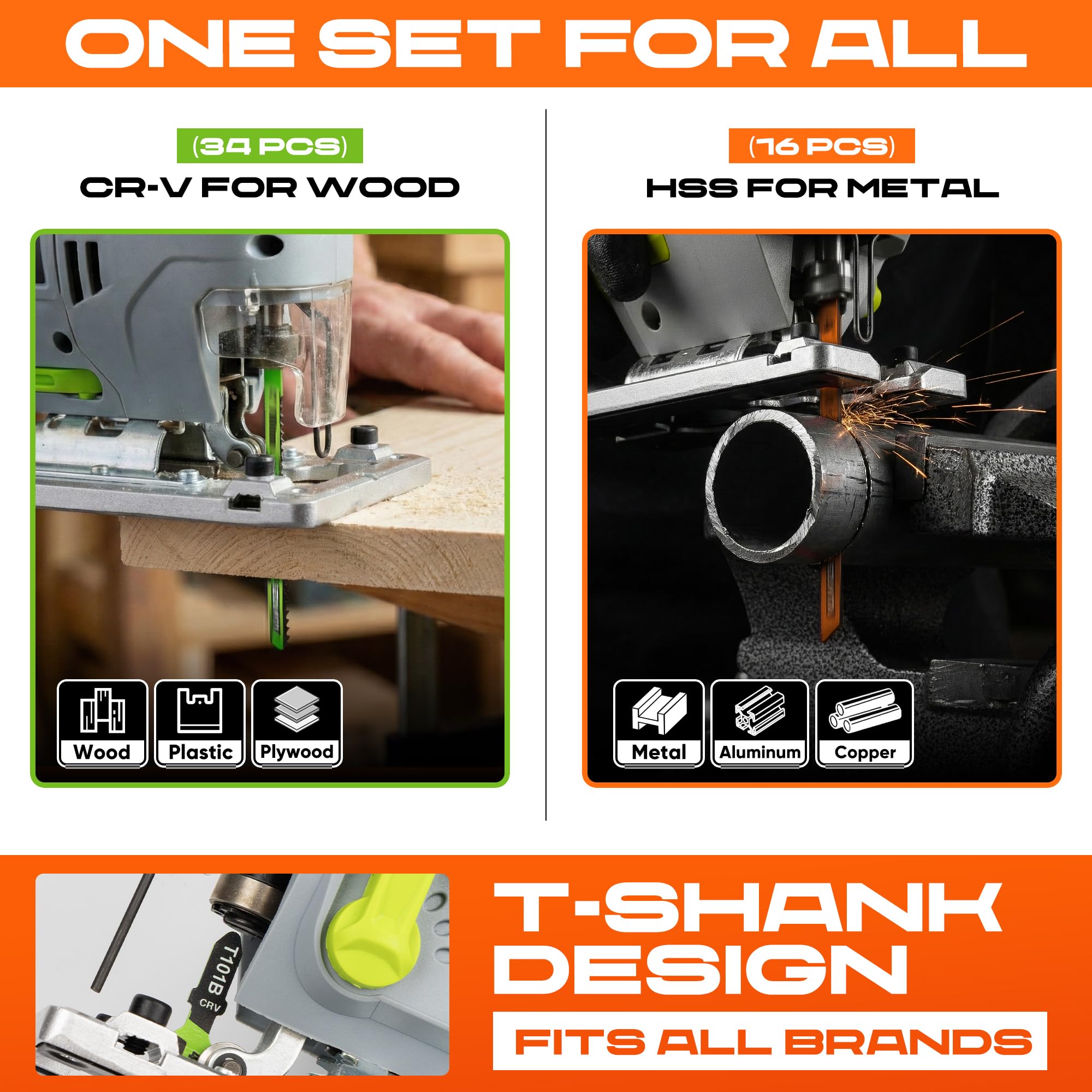 EZUVITA T-shank blades collection for quick compatibility with major jigsaws
