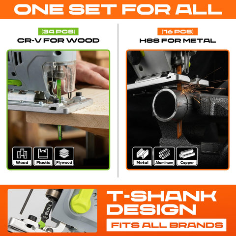 EZUVITA T-shank blades collection for quick compatibility with major jigsaws