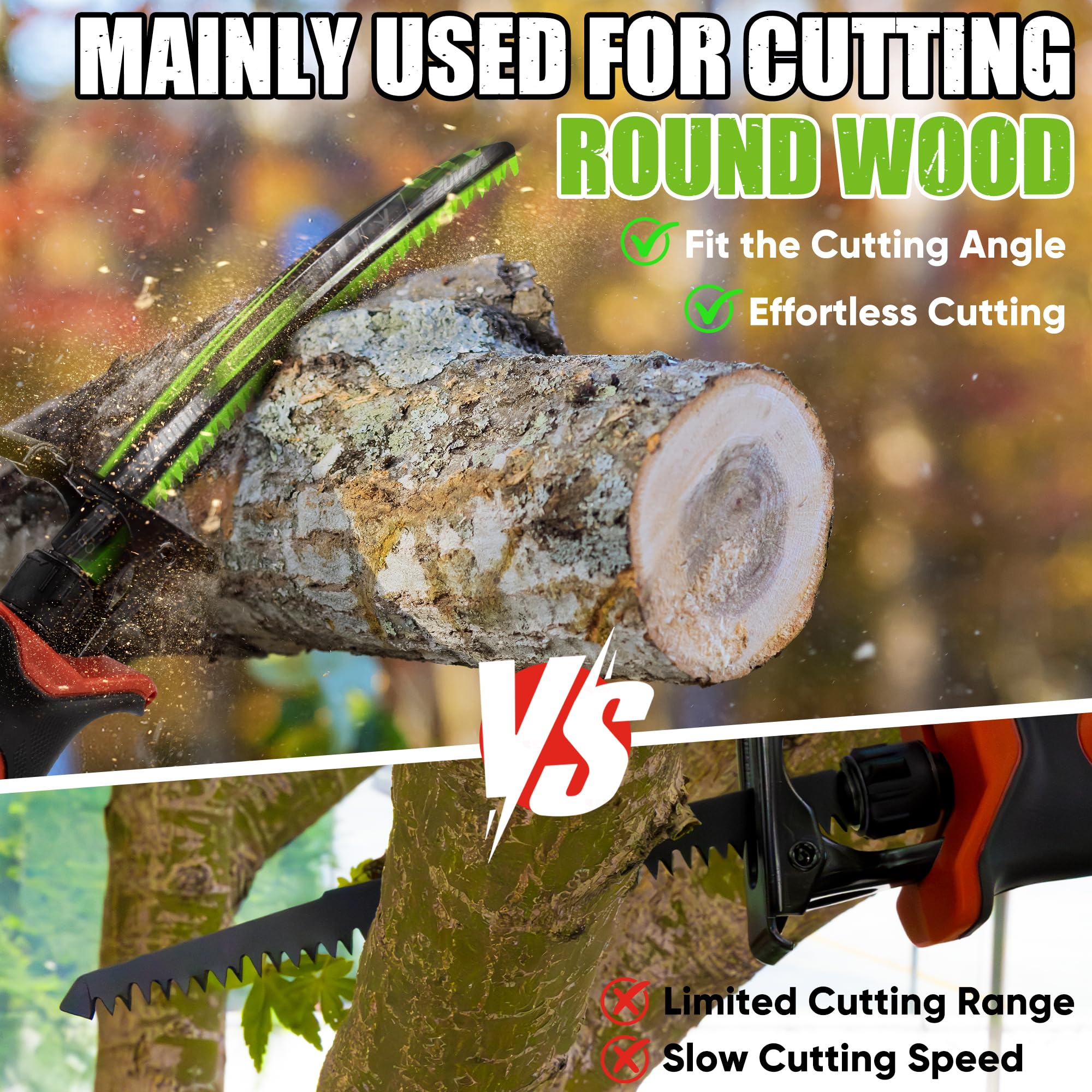 EZUVITA triple-ground teeth blade enables faster, cleaner wood cuts