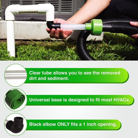 EZVAC clear tube view shows debris during maintenance.