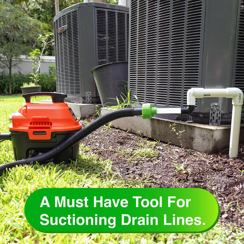 EZVAC clear drain-line status is easy to monitor during cleaning.