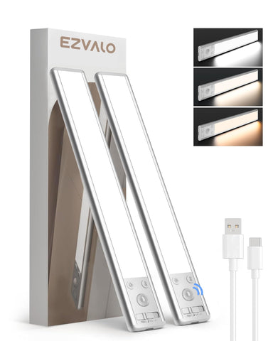 EZVALO 10-inch under-cabinet light with magnetic clip for easy kitchen mounting.