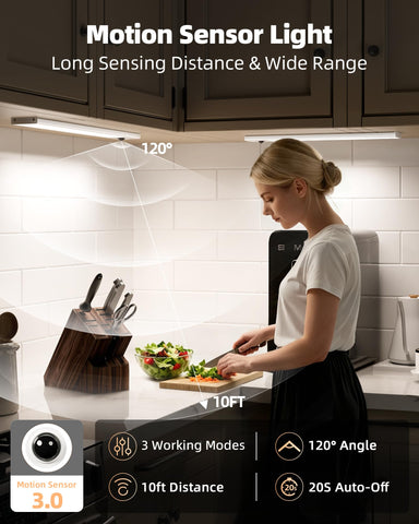 EZVALO 12-inch LED under-cabinet light offering a slim, modern look