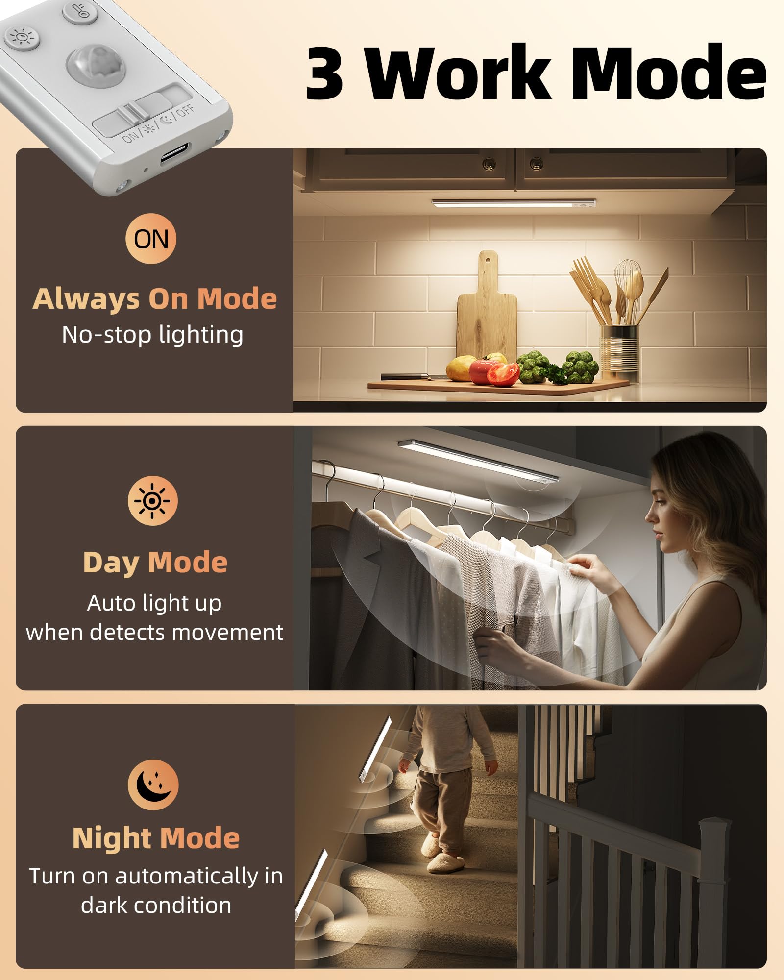 EZVALO wireless installation with magnets and iron plates for flexible setup.