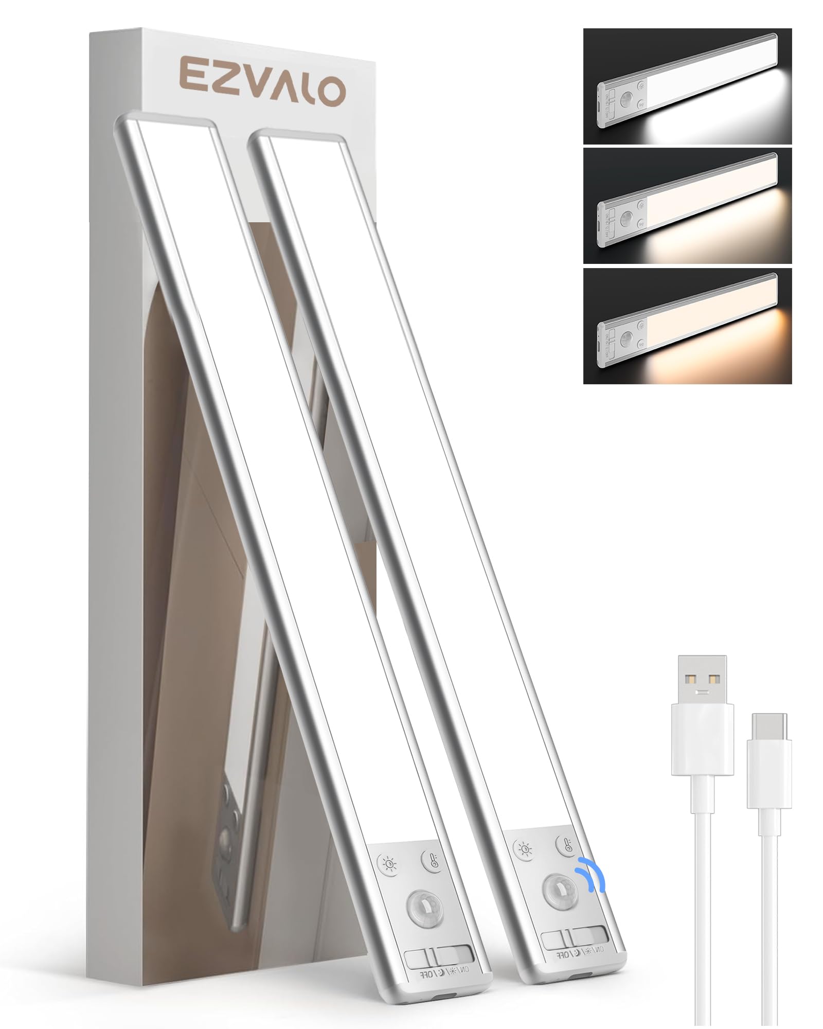 EZVALO 134 LED under cabinet lights magnetic mount for easy kitchen illumination.