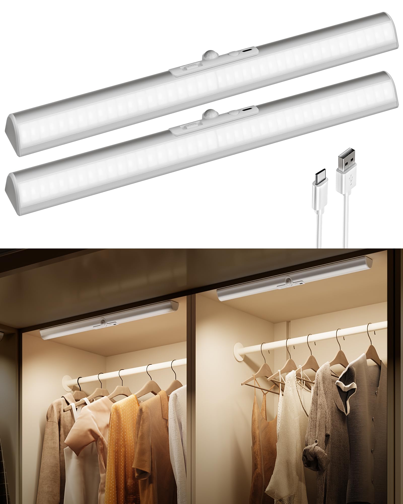 EZVALO 17-inch motion sensor closet light for hands-free entry lighting.