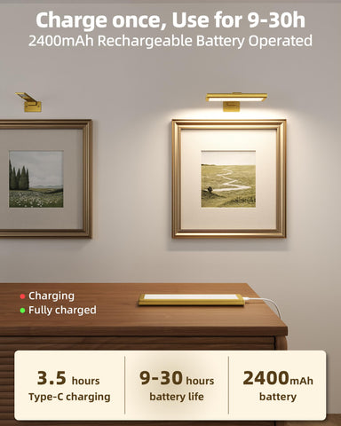 EZVALO 3-color temperature settings on gold frame suit any art or space