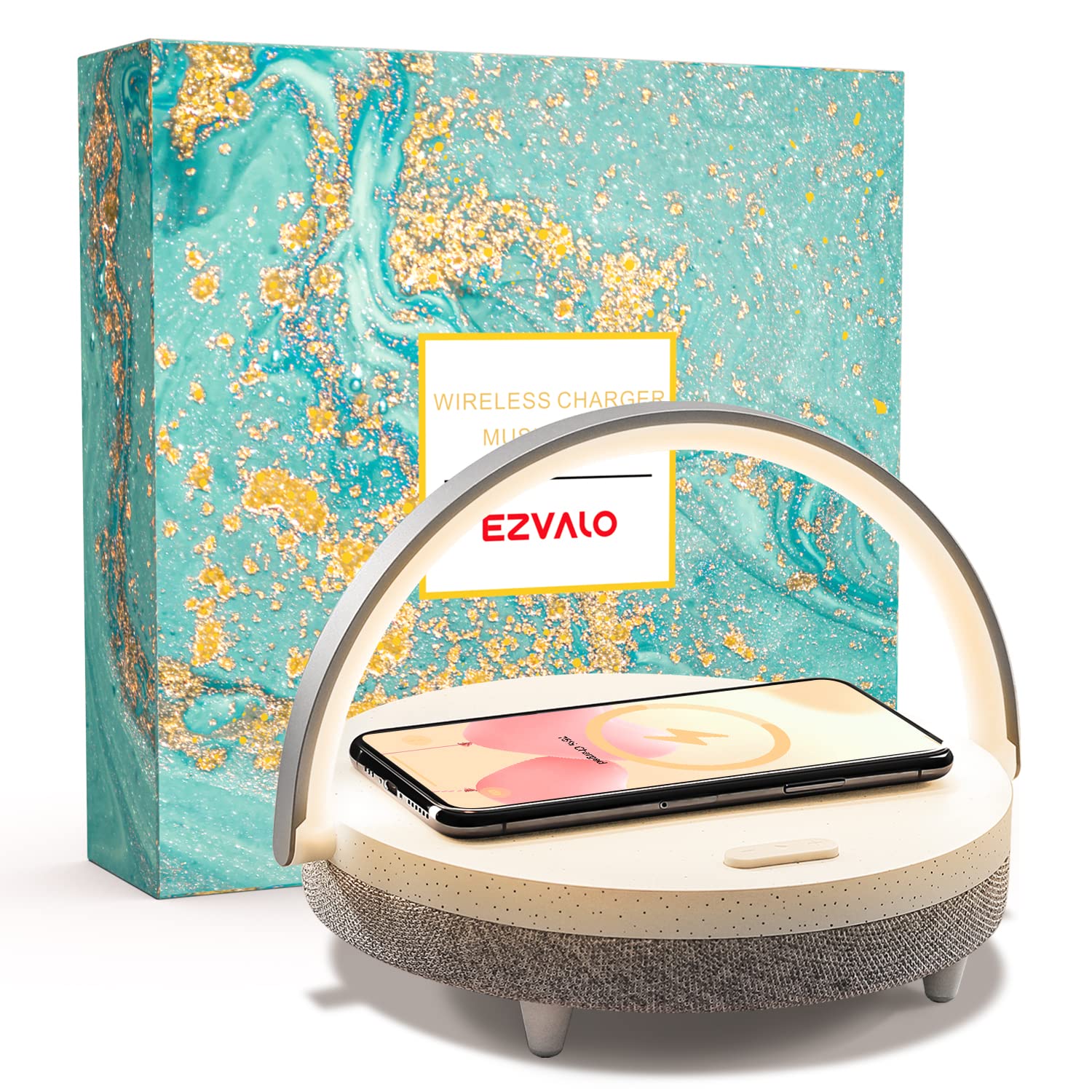 EZVALO 4-in-1 Bluetooth speaker lamp delivers clear sound with ambient lighting.