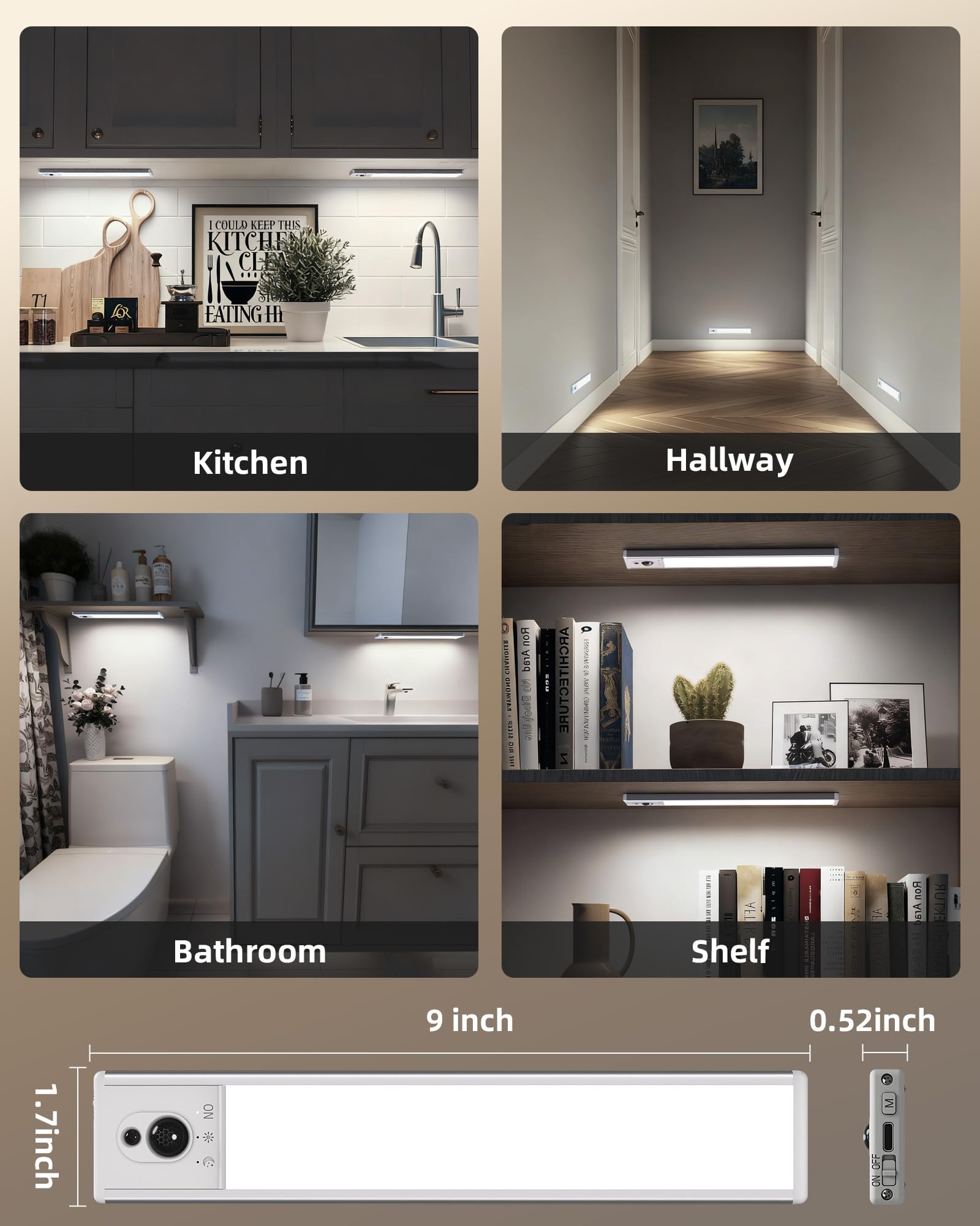 EZVALO under-cabinet light ideal for kitchen, closet, stairs and more