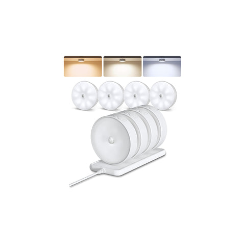 EZVALO 8-pack motion sensor closet lights with charging station illuminate closets efficiently.