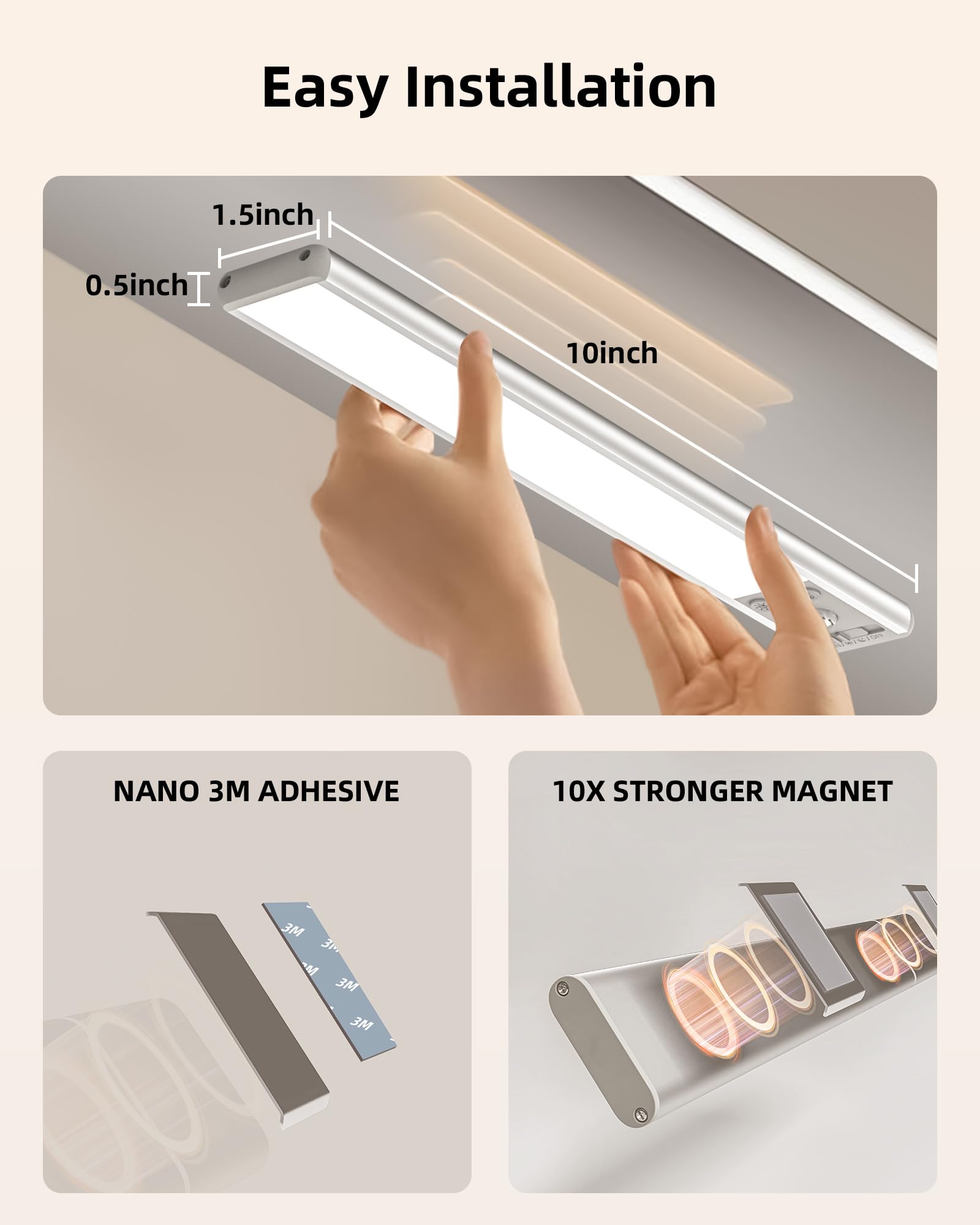 EZVALO adhesive iron plates help mounting on non-metal surfaces.
