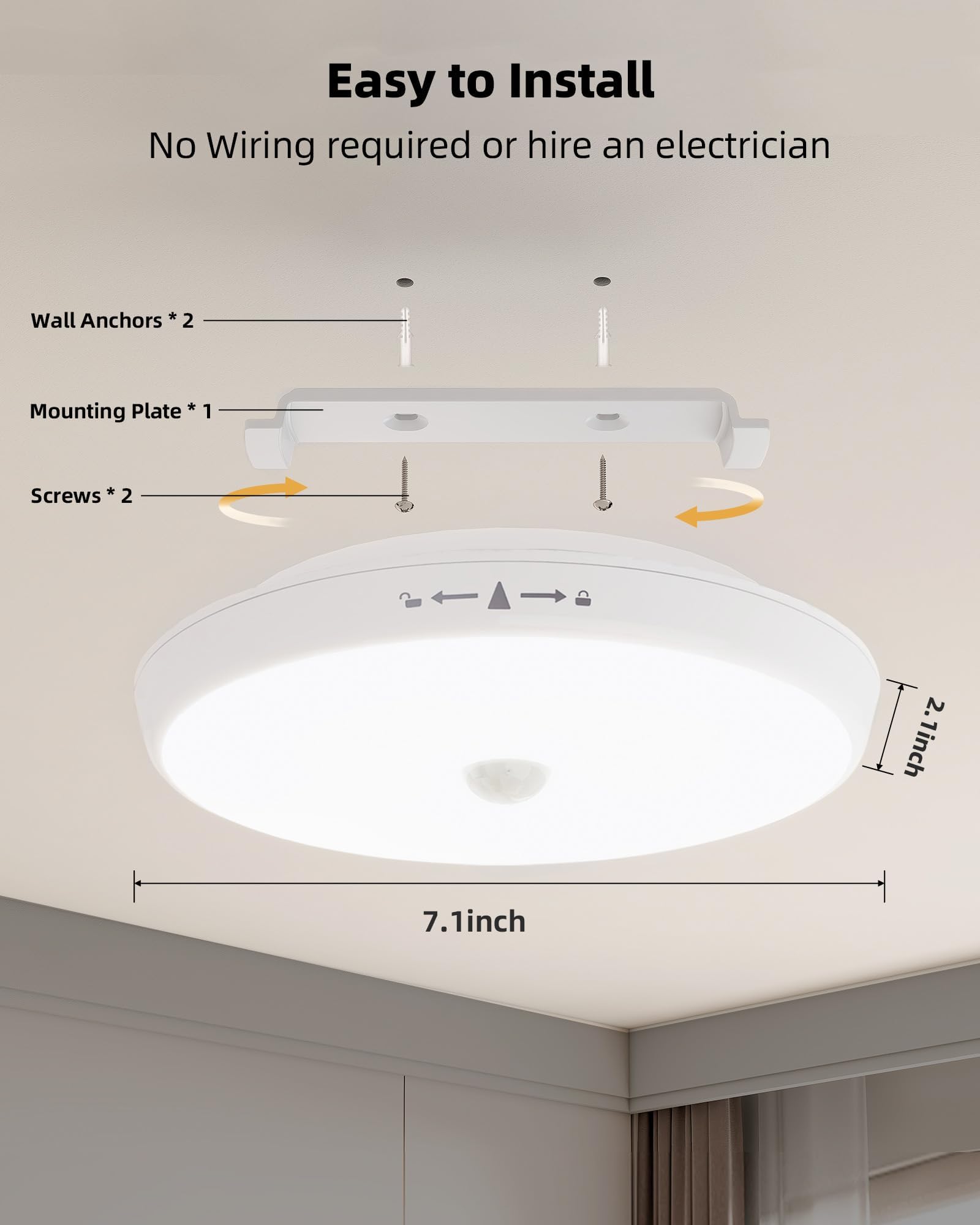 EZVALO all-day motion mode lights when motion is detected