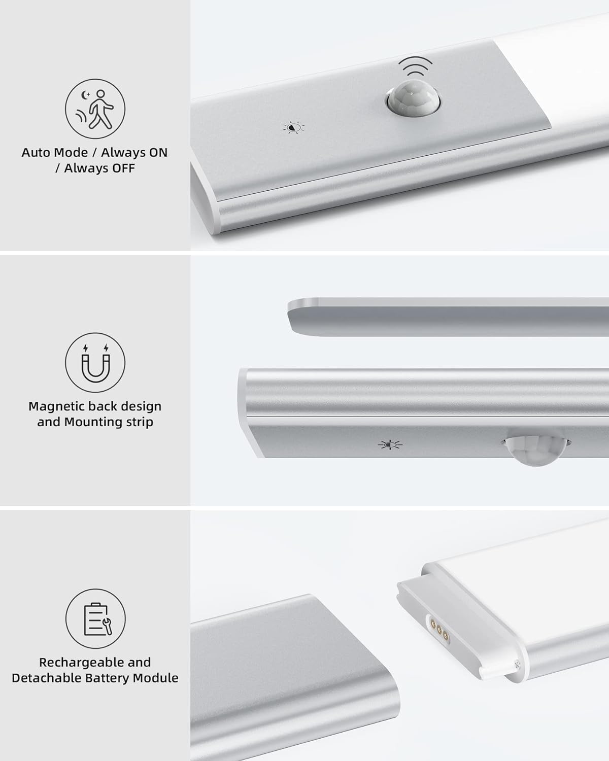 EZVALO Always-On double-tap mode provides emergency lighting when needed.
