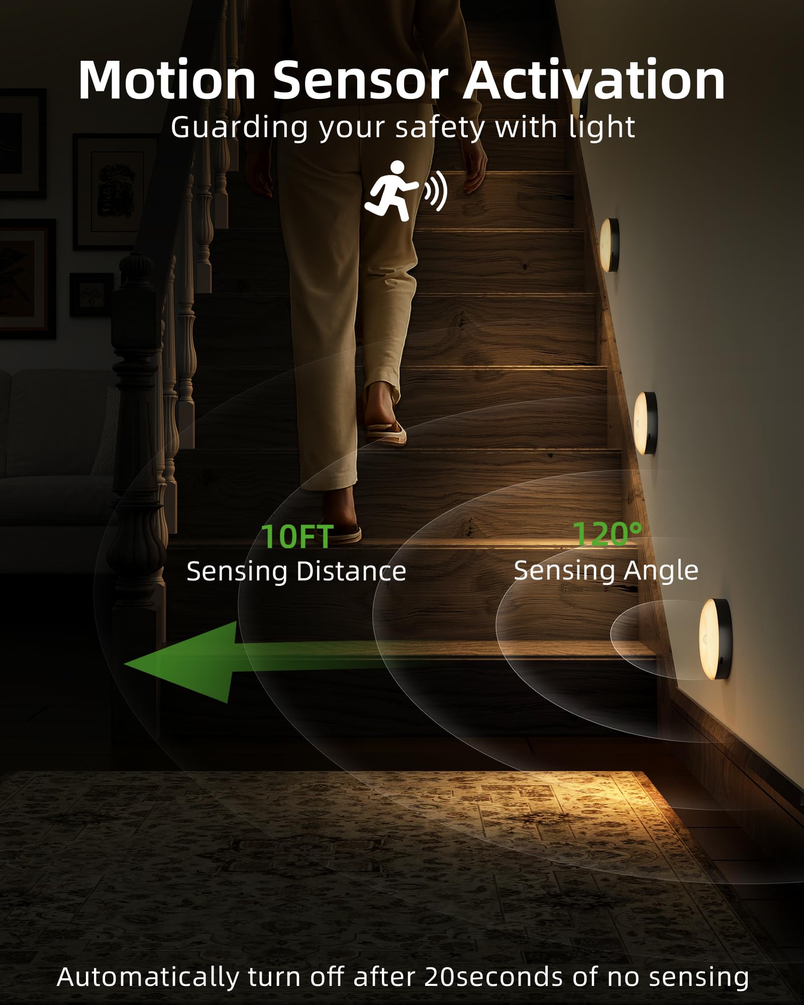 EZVALO always-on puck light provides constant illumination when needed.