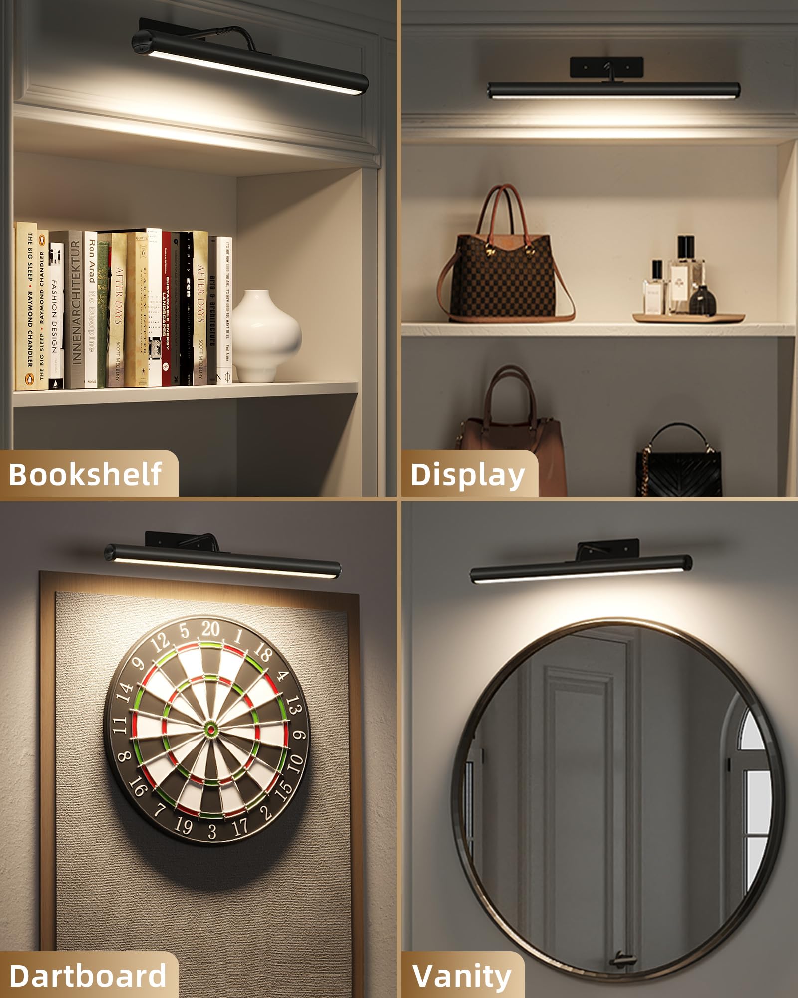 EZVALO black 2-pack picture lights for contemporary gallery displays