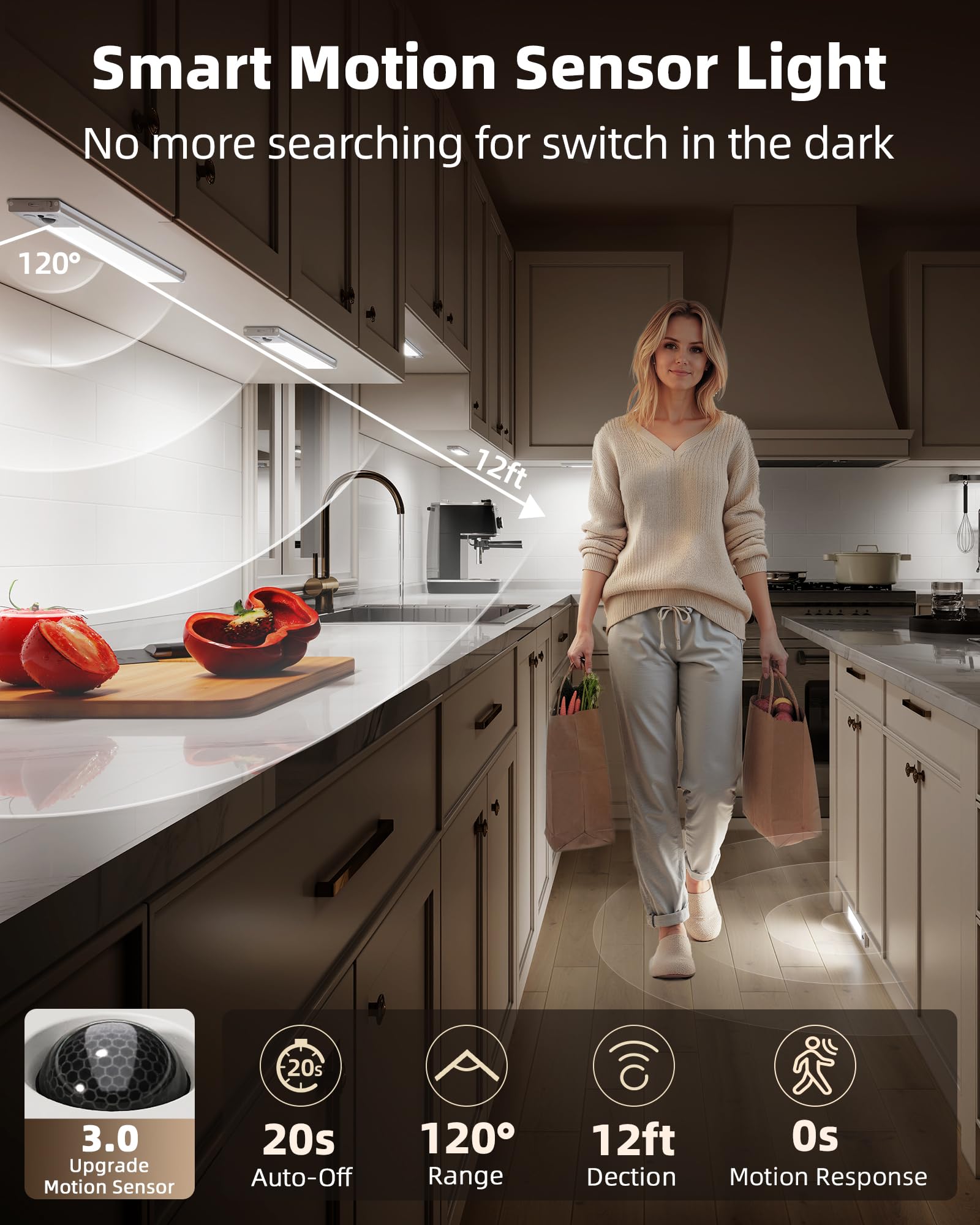 EZVALO 10-inch magnetic closet light offers strong, tool-free mounting.