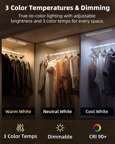 EZVALO rechargeable closet light with USB-C charging cable included