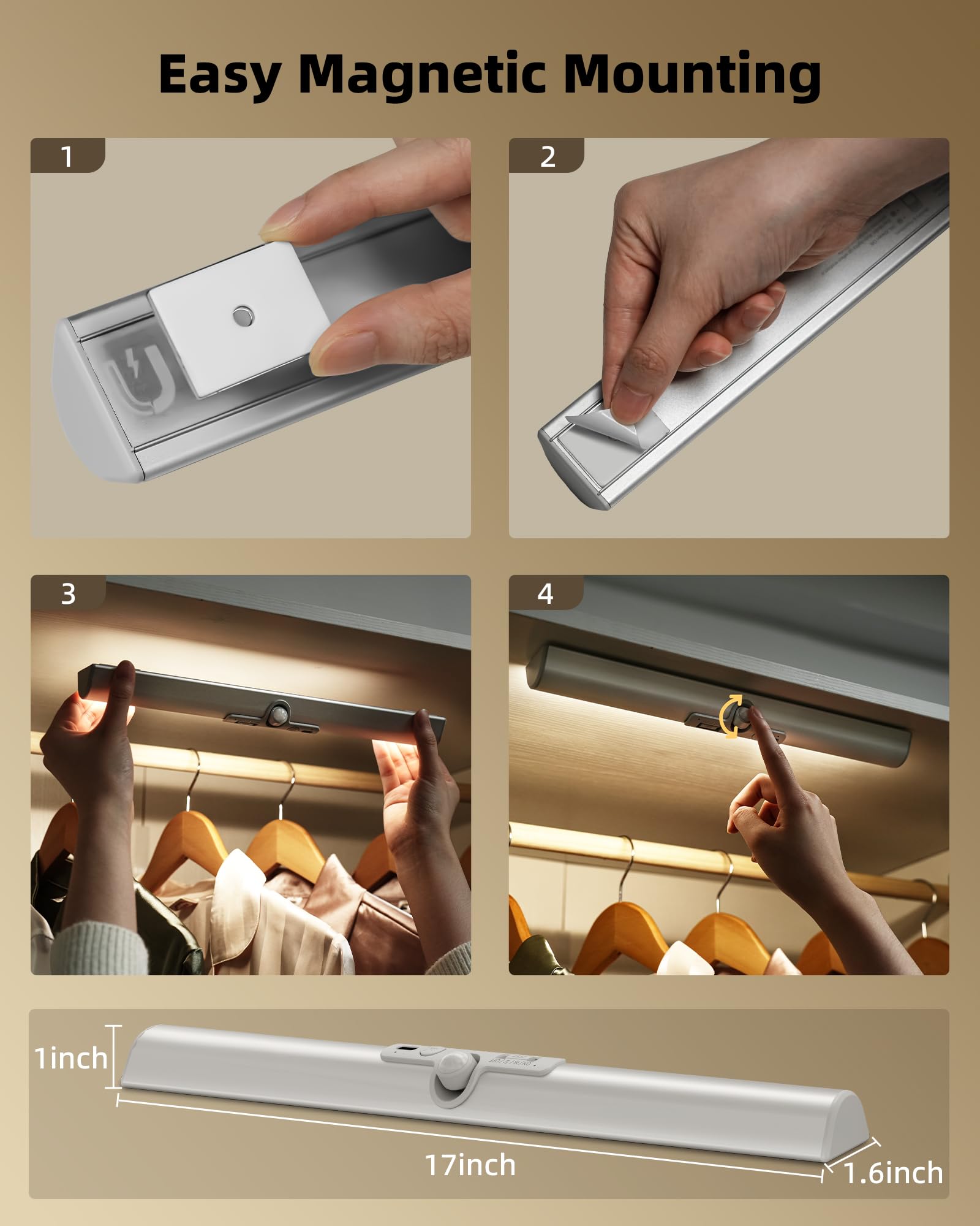 EZVALO suitable for closets, pantries, wardrobes and cabinets.