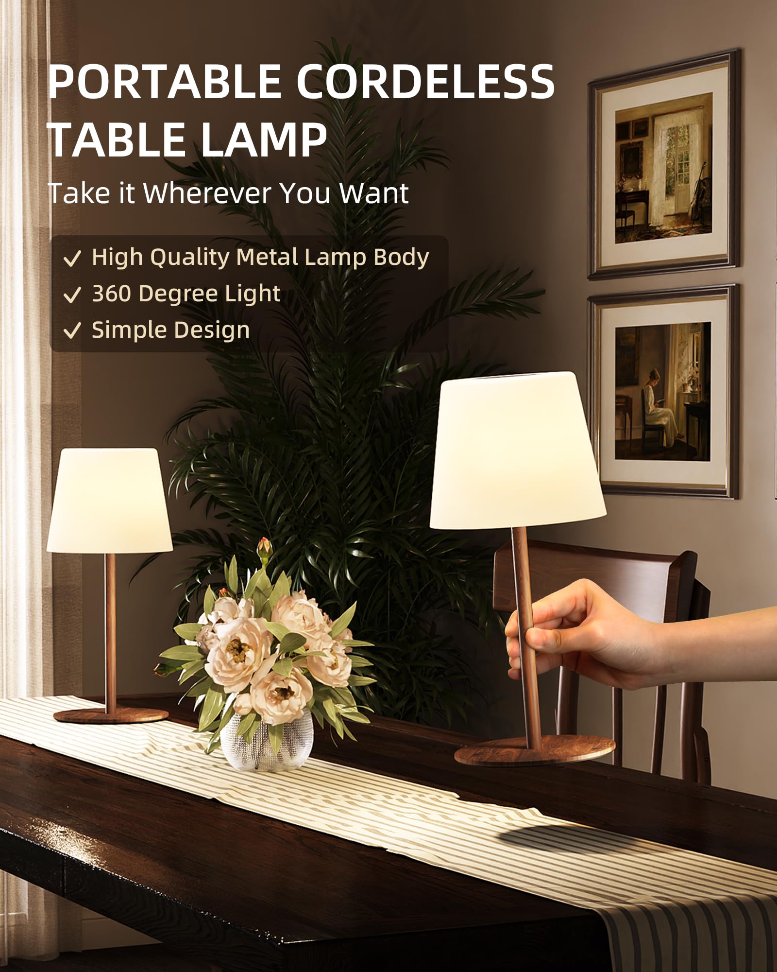 EZVALO cordless rechargeable bath light offering flexible placement.