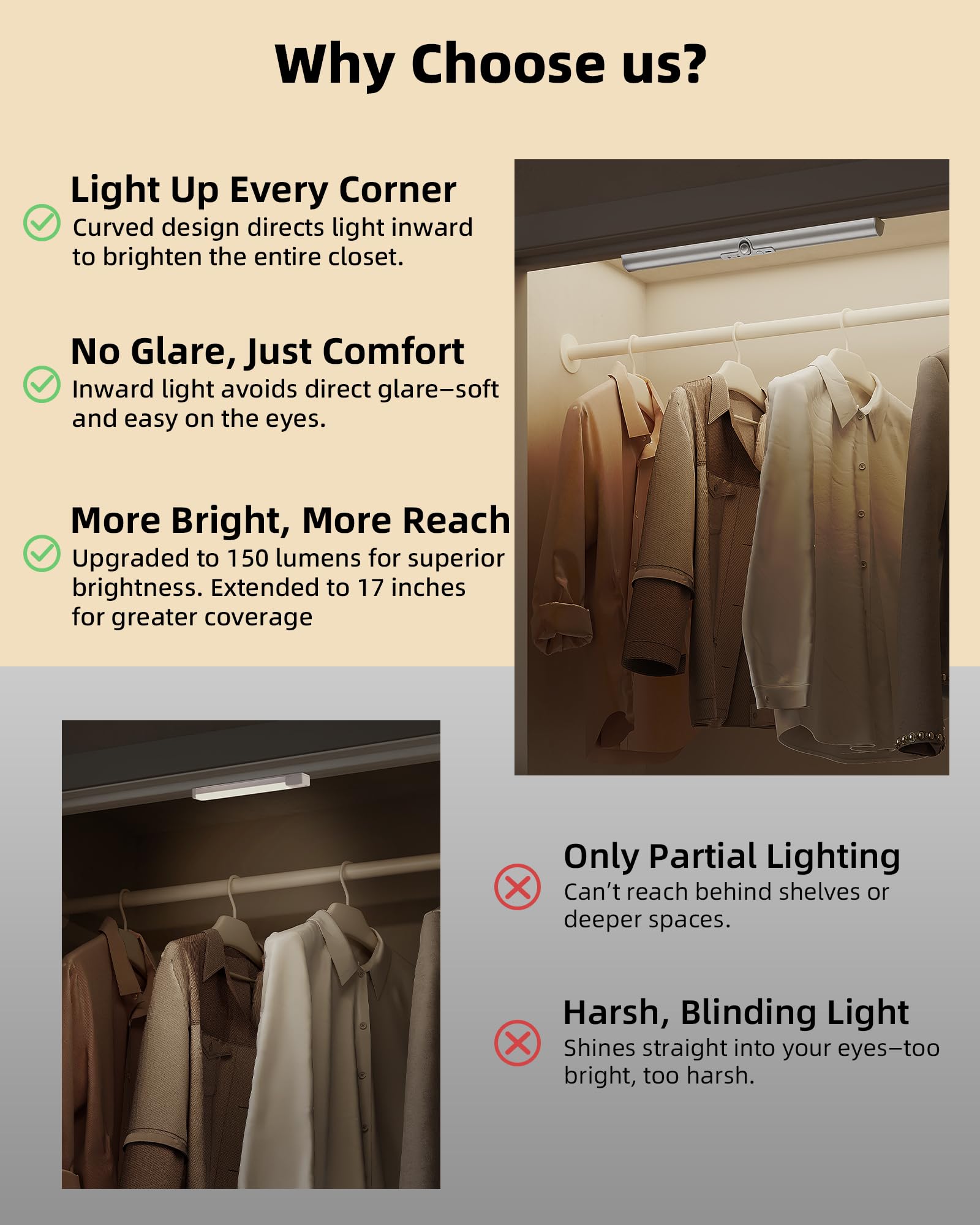 EZVALO curved glare-free design delivers soft, even coverage in deep spaces.