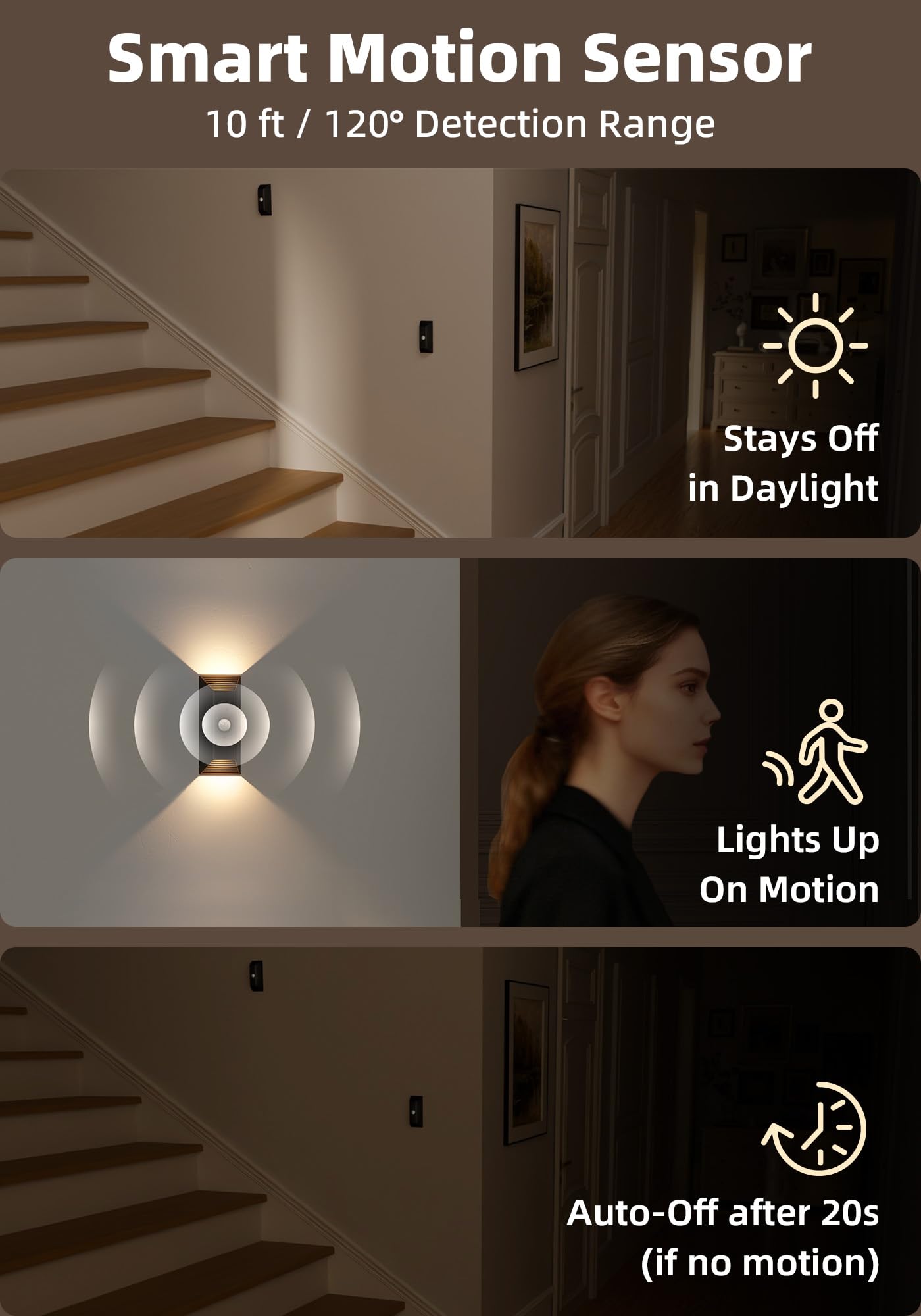 EZVALO detachable sconce charging via USB-C for cordless versatility