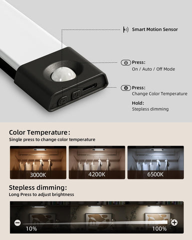 EZVALO dimmable light offering 3 color temperatures for ambience and tasks