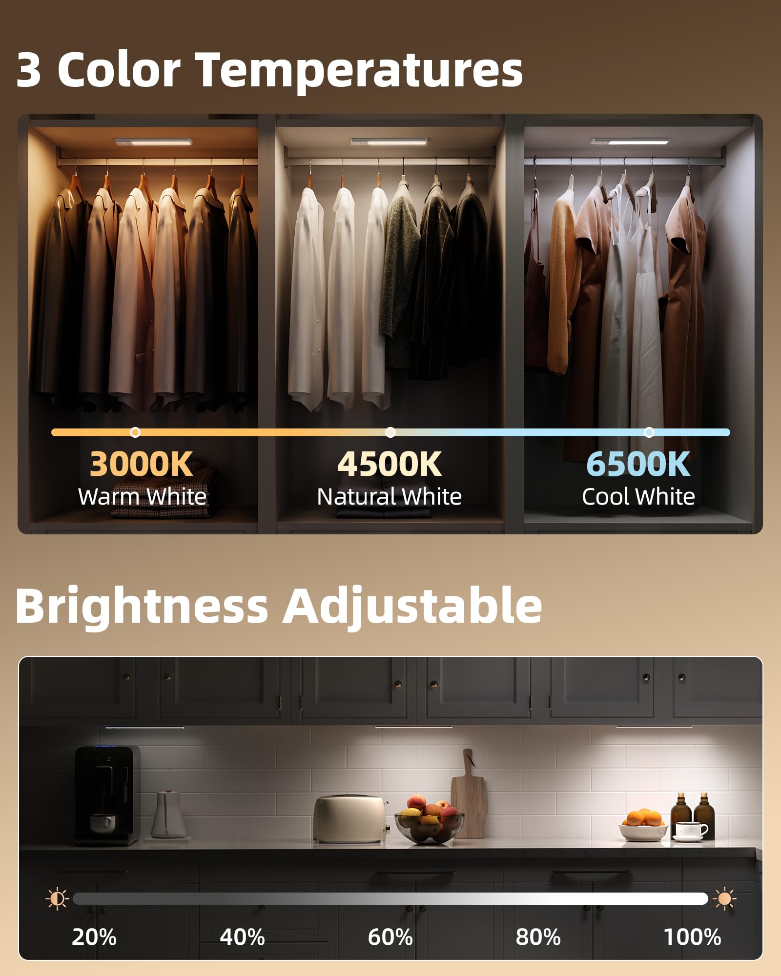 EZVALO dimmable LED light with 10%–100% brightness control