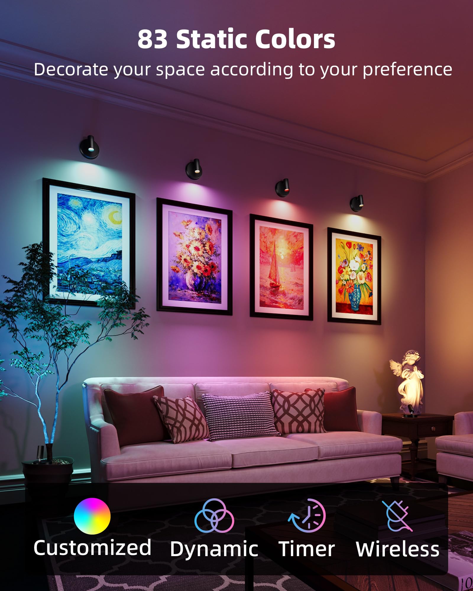 EZVALO 83-color RGB with DIY mode for personalized ambiance