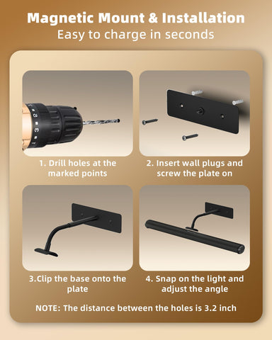 EZVALO easy-install with screws and anchors for secure mounting