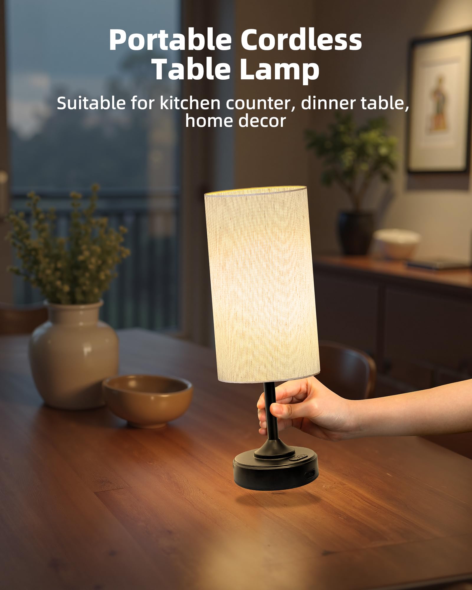EZVALO fabric shade diffuses soft glow for comfort