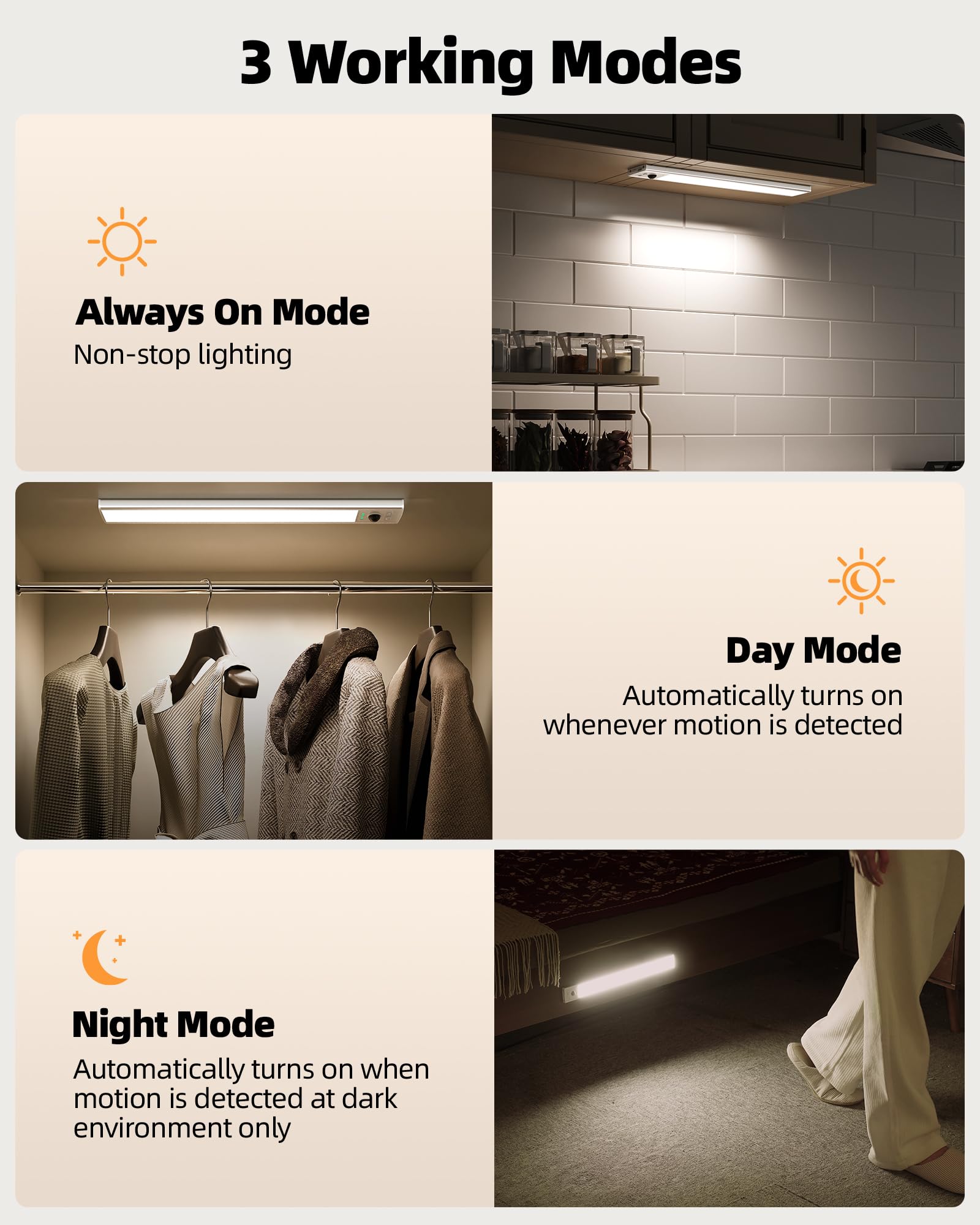EZVALO four lighting modes adapt to daily routine and usage