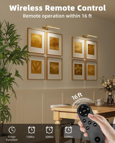 EZVALO LED art light with remote control shown in close-up