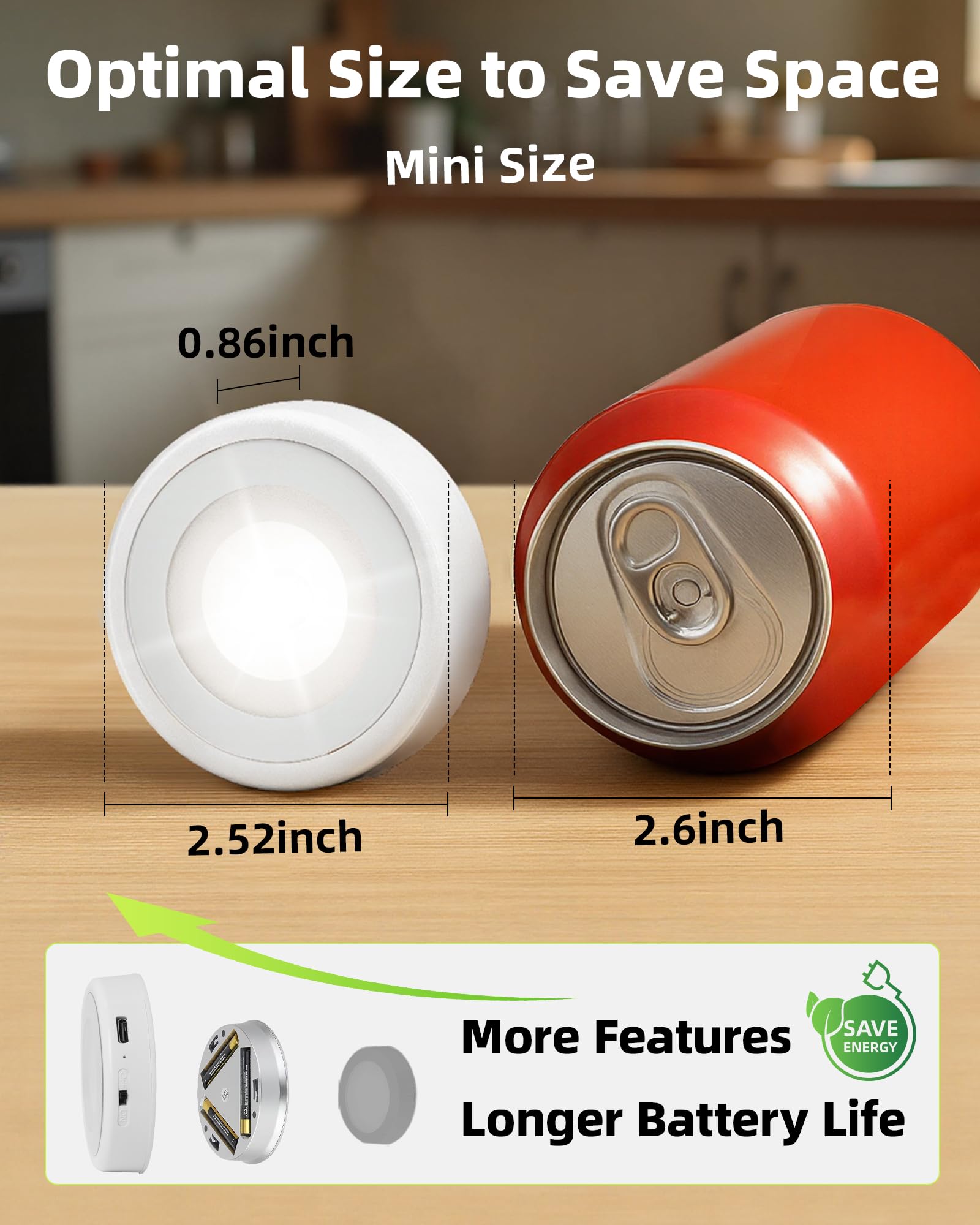 EZVALO puck lights remote control to adjust colors and brightness.
