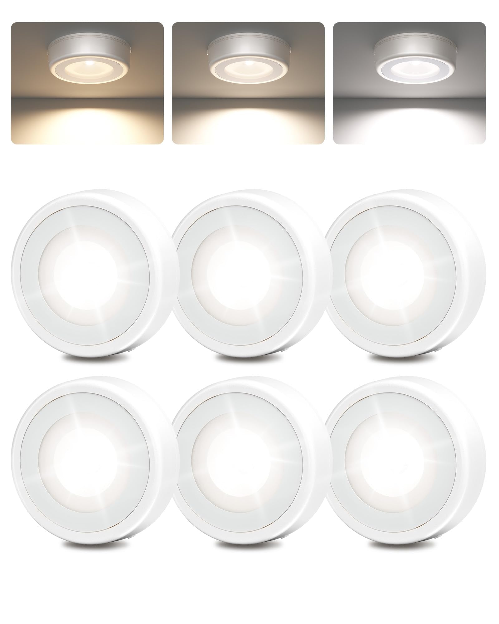 EZVALO LED Puck Lights with USB recharge for easy, mess-free lighting.