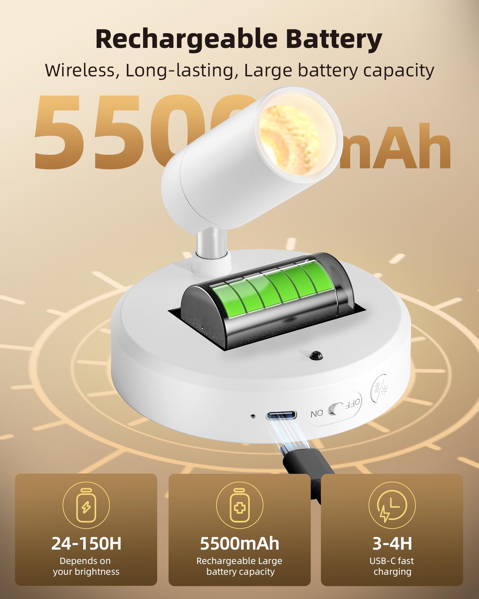 EZVALO remote-controlled spotlight for quick lighting adjustments in living spaces.