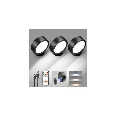 EZVALO LED wall lights 3-pack with remote control for flexible, cordless illumination.