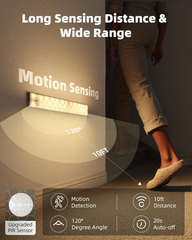 EZVALO motion sensor detects up to 10 feet for hands-free lighting