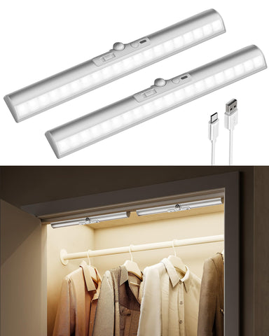 EZVALO motion sensor closet light with rotatable head for targeted illumination.