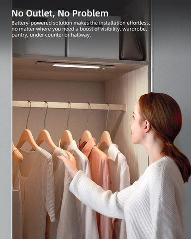 EZVALO motion sensor closet light detects movement for hands-free illumination.