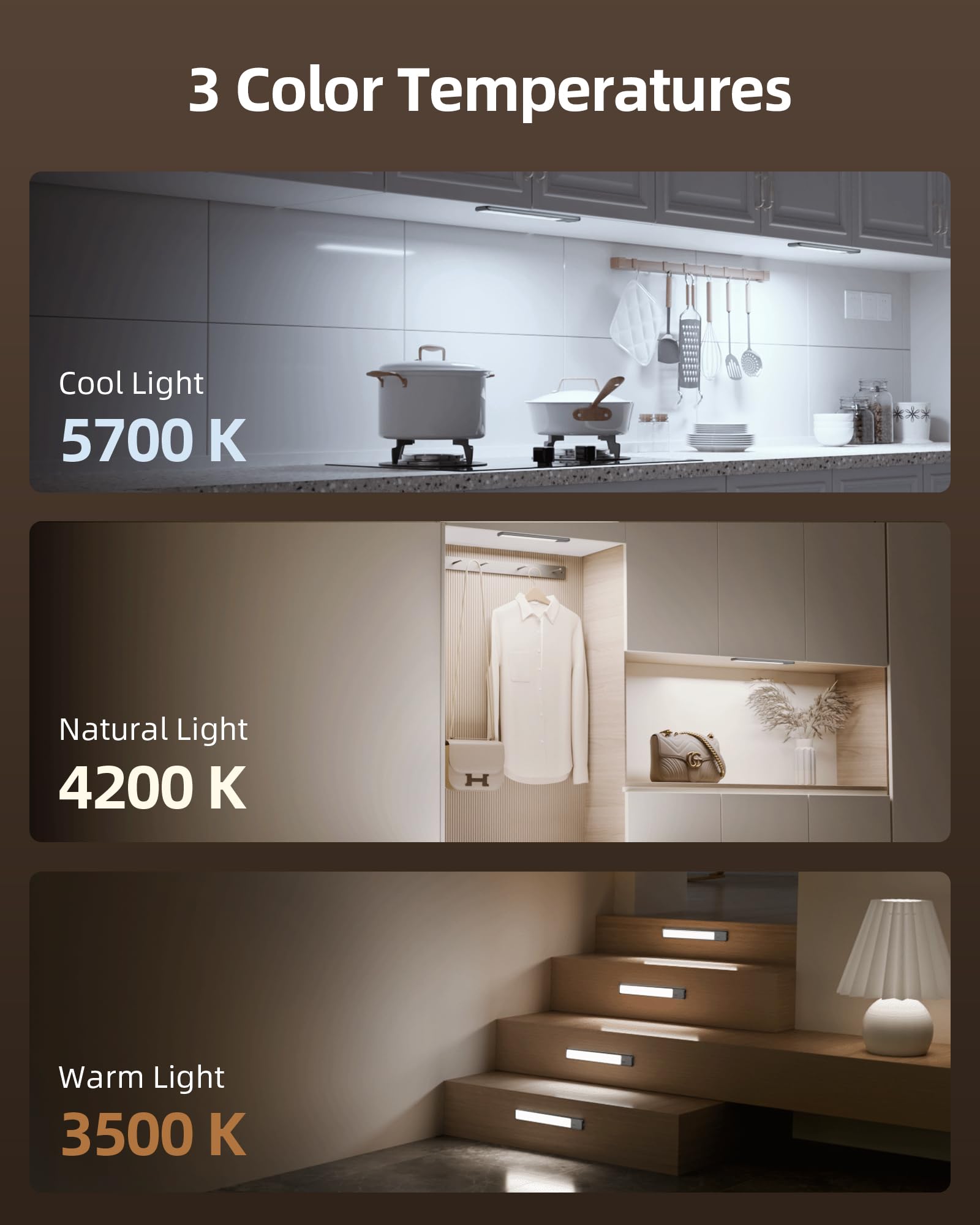 EZVALO motion sensor light in Auto mode detects movement for hands-free use