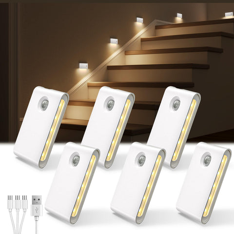 EZVALO motion sensor night light on stair setup offers hands free illumination.