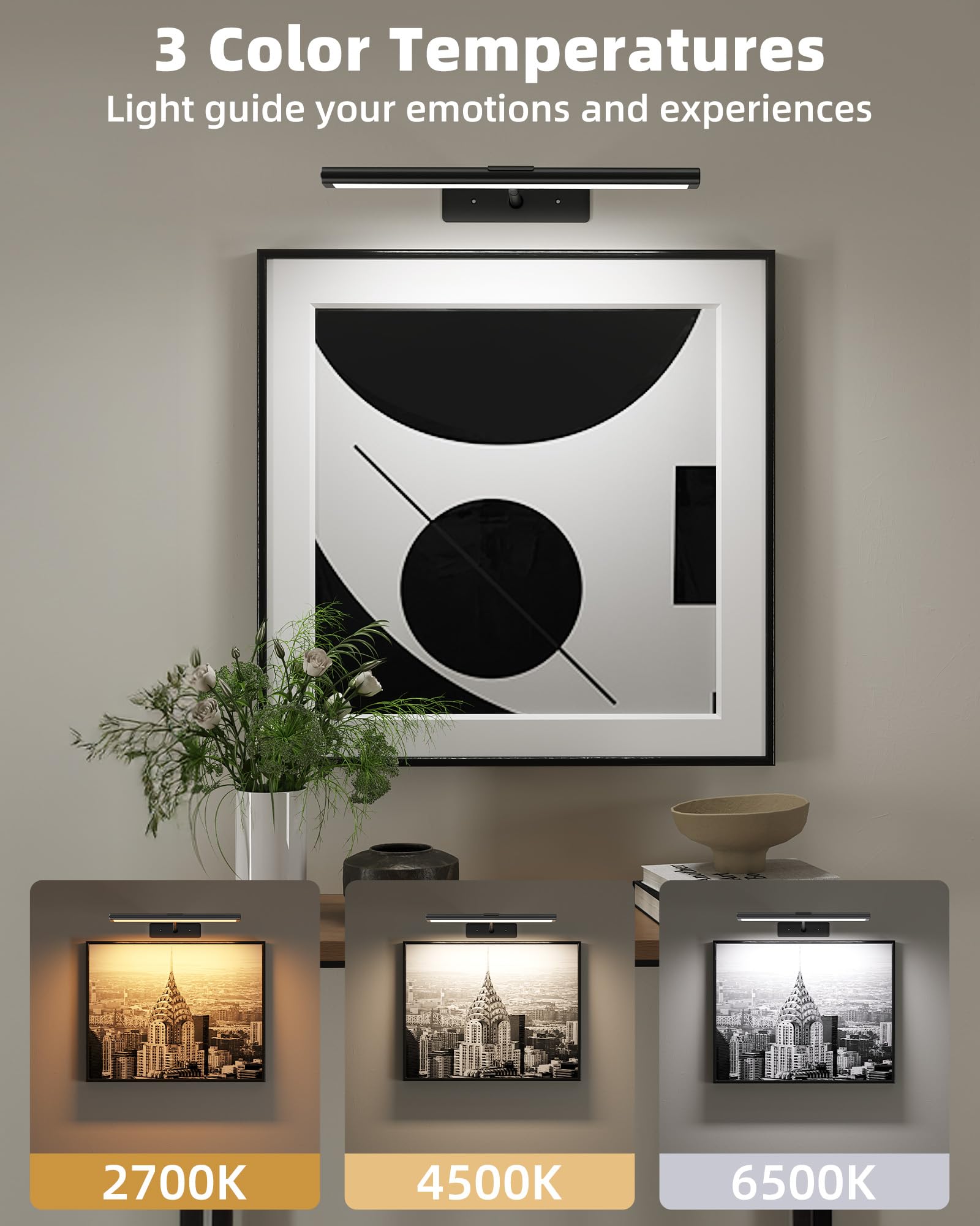 EZVALO 3-color temperatures for versatile art presentation.