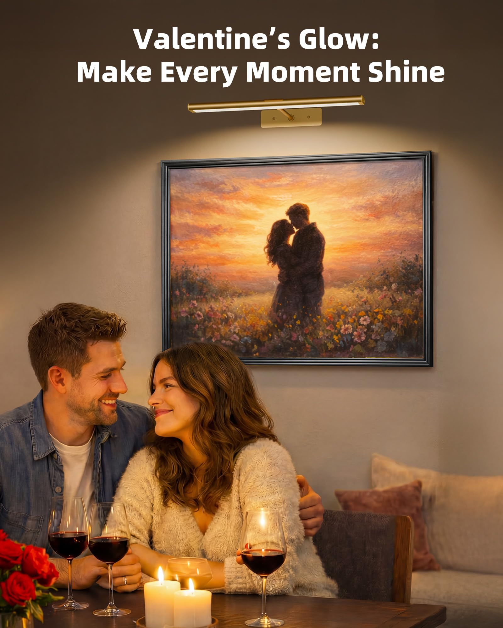 EZVALO picture light uses magnetic mounting for quick, tool-free installation.